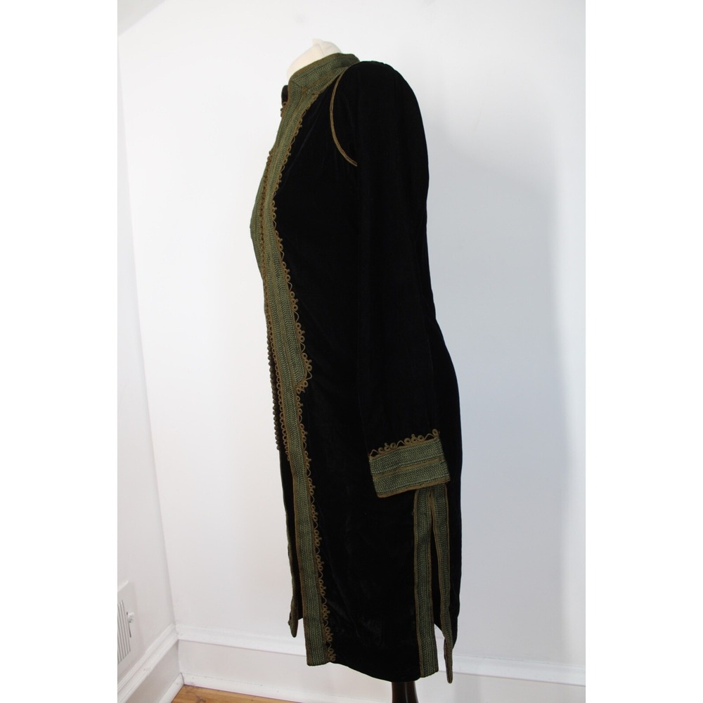 Maison du Caftan S? Casablanca Black Velvet Long Jacket Coat - Picture 7 of 10